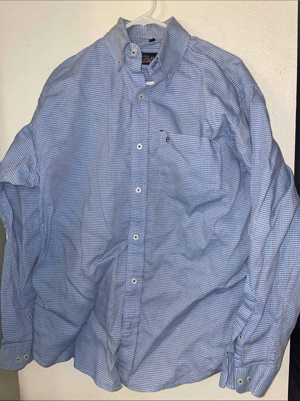 Men's Rafter C Light Blue Micro-Pattern Button-Down Shirt
